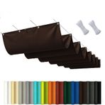 Fliegengitter Güneş tentesi, su geçirmez, 0,8 x 5,5 m, ayarlanabilir, güneş koruması, rüzgar koruması, çok sayıda 13 renk ve boyut, bahçe ve balkon, teras gibi dış mekanlar için uygundur, kahverengi