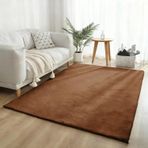 Fliegengitter Halı uzun tüylü 40 x 120 cm kaymaz alt yüzey yıkanabilir modern yumuşak tüylü oturma odası, yatak odası için de banyo paspası olarak da kahverengi