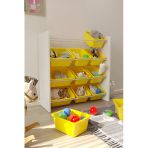 Flinder 12 Sepetli Sarı Oyuncak Dolabı, Çok Amaçlı Dolap, Montessori Dolap Fln90009007sbd