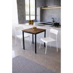 Flinder 2li Mutfak Seti Mutfak Masa ve Sandalye Seti Balkon Masası Cafe Seti - Ceviz - Siyah - Beyaz