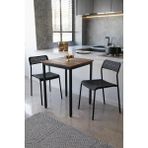 Flinder 2li Mutfak Seti Mutfak Masa ve Sandalye Seti Balkon Masası Cafe Seti - Siyah - Ceviz
