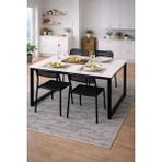 Flinder 5'li Mutfak Masa Takımı, 4 Sandalye ve 1 Masa, Yemek Odası, Bahçe Takımı, 4 Kişilik, Metal Ayaklı - Beyaz - Siyah - Siyah - 70x120