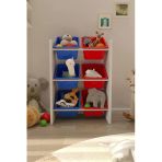 Flinder 6 Sepetli Mavi Ve Kırmızılı Oyuncak Dolabı, Çok Amaçlı Dolap, Montessori Dolap Fln8004804sbd