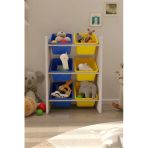 Flinder 6 Sepetli Mavi Ve Sarı Oyuncak Dolabı, Çok Amaçlı Dolap, Montessori Dolap Fln8010810sbd