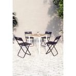 Flinder Balkon Bahçe Mutfak 5'li Bistro Set Masa Sandalye Takımı - 60x60 - Çam - Beyaz