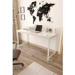 Flinder Beyaz Çalışma Masası 160x60, Bilgisayar Masası, Ofis Masası, Yemek Masası, Metal Ayaklı
