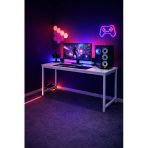 Flinder Beyaz Renk Oyuncu Masası 60X120 Cm, Bilgisayar Masası, Gamer Masası, Gaming Masa, Metal Ayaklı Fl-Gaming-120-Bb