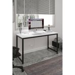 Flinder Beyaz/Siyah 60x140 Çalışma Masası, Bilgisayar Masası, Ofis Masası, Yemek Masası