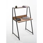 Flinder Çam Rengi Metal Ayaklı, Raflı Çalışma Masası, Bilgisayar Masası, Ofis Masası - 120 x 76 x 55 cm - Çam - Siyah