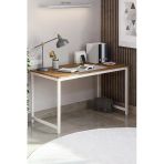 Flinder Çam/Beyaz 60 X 140 Cm, Ofis Masası, Çalışma Masası, Bilgisayar Masası, Yemek Masası, Metal Ayaklı Fl-Ofis-Cb-140