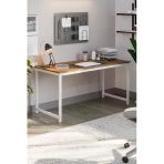 Flinder Çam/Beyaz 60 X 160 Cm, Ofis Masası, Çalışma Masası, Bilgisayar Masası, Yemek Masası, Metal Ayaklı Fl-Ofis-Cb-160