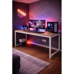 Flinder Çam/Beyaz Oyuncu Masası 60X140 Cm, Beyaz Renk Bilgisayar Masası, Gamer Masası, Gaming Masa Fl-Gaming-140-Cb
