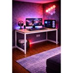 Flinder Çam/Beyaz Renk Oyuncu Masası 60x120 Cm, Bilgisayar Masası, Gamer Masası, Gaming Masa, Metal Ayaklı
