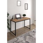 Flinder Çam/Siyah 120x60 Çalışma Masası, Bilgisayar Masası, Ofis Masası, Metal Ayaklı - 60X120 CM - Atlantik Çam - Siyah
