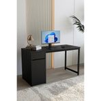 Flinder Kesonlu Çalışma Masası 140x60 | Siyah Kesonlu Bilgisayar Masası & Ofis Masası