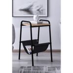 Flinder Metal Ayaklı, Çam Renginde Yan Sehpa, Komodin, Dergilik, Zigon, Koltuk Yanı