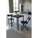 Flinder Siyah Mutfak Masa Takımı, Balkon Bahçe Takımı 3' Lü Bistro Set Masa Sandalye Takımı Fln75010osbd