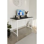 Flinder Siyah/beyaz 120x60 Çalışma Masası, Bilgisayar Masası, Ofis Masası, Metal Ayaklı - Sb-120