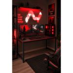 Flinder Siyah/Kırmızı Oyuncu Masası 60x160, Çalışma Masası, Bilgisayar Masası, Gamer Masa, Metal Ayaklı