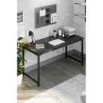 Flinder Siyah/Siyah 60 X 160 Cm, Ofis Masası, Çalışma Masası, Bilgisayar Masası, Yemek Masası, Metal Ayaklı Fl-Ofis-Ss-160