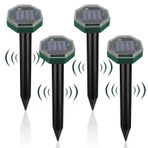 Flintronic 4 Adet Güneş Mole Kovucu, Suya Dayanıklı Güneş Mole Kontrolü, Ultrasonik Güneş Köstebeği Kovucu, IP65 ile Köstebek Kovucu, Bahçe için Vole Kovucu Köstebek Kovucu, Bahçe için Vole Kovucu Köstebek Kovucu