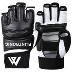 Flintronic Boks Eldiveni, Yarım Parmak Boks Eldiveni, MMA Savaş Eldiveni, Erkekler ve Kadınlar için Taekwondo Karate Eldiveni, Kickboks, Dövüş Sanatı Dövüşü için Mükemmel, Kum Çantası, Muay Thai, M