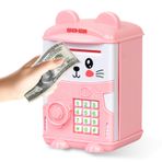 flintronic Çocuk Kumbarası, Mini ATM Kumbara, Şifresiz Kumbara, Sabit Dijital Klavyeli Kumbara, Madeni Para ve Banknotlar için Kumbara, Çocuklar İçin Doğum Günü Hediyesi 3-12 Yaş (Pembe)