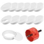 Flintronic Delik Testereli 12 ADET Masa Grometi, Ø60mm (2.4 ") Masa Kablo Grometleri, Yuvarlak Masa Kablosu Delik Kapağı, Ev ve Ofis Masa Yönetimi için Bilgisayar Kablosu Kablo Tel Gromet (Beyaz)