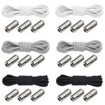 flintronic Elastik bağcık, bağlamadan, 5 mm genişliğinde, 100 cm uzunluğunda, metal kilitli, spor ayakkabı, koşu ayakkabısı, yelken bezi ayakkabı, boş zaman ayakkabıları için bağcıksız,