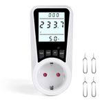 Flintronic Elektrik ölçüm cihazı, priz için elektrik sayacı, elektrik sayacı, enerji maliyeti ölçüm cihazı, elektrik ölçüm cihazı, priz, güç ölçer ölçüm cihazı, büyük LCD ekranlı, aşırı yük emniyeti 3680 W
