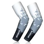 flintronic Kol Kollu, Üniseks Isıtıcı UV Korumalı Kollar UPF 50, Kaymaz Soğutma Kol Isıtıcıları Koşu, Binicilik, Golf, Basketbol için Kolları Korumak için Nem Emici (L)