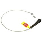 Flip 5 mm 120 cm Deri Tutmalı Çelik Halat Köpek Gezdirme Kayışı
