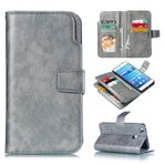 Flip Case Kapağı Huawei P9 lite remium ile uyumlu durum Pu Deri cüzdan kılıfı braket ve kapak, Cep telefonu kasası kapağı(Szary)