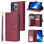 Flip Case Kapağı İPhone 13 Pro Max, Premium Soft ile Uyumlu Cüzdan Kılıfı Pu Deri Fermuar Flip Folio Cüzdan Bilek kayış kartı yuvası Kickstand koruyucu kasa iPhone 13 Pro Max ile uyumlu Cep telefonu k