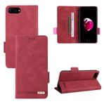 Flip Case Kapağı İPhone 7 Plus/8 Plus kasa, Cüzdan Kılıfı Folio Kickstand Card Yuvası, Pu Deri koruma kapağı manyetik kapanma koruma çantası Cep telefonu kasası kapağı(Rosso)