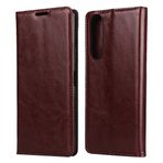 Flip Case Kapağı Sony Xperia 1 ile uyumlu flip cüzdan kasası II Kasa, gerçek deri kapak TPU Kart tutucusu ile tampon Kickstand Gizli Manyetik Adsorpsiyon Şok geçirmez deri cüzdan Case-Two-Tayer Deri C