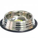 Flip KE 1300PSR Çizgi Desenli Renkli Silikon Taban Çelik Mama Kabı 13 cm