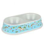 Flip Melamin Kedi ve Köpek Plastik 24 cm 2x200 ml Mama ve Su Kabı
