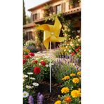 Flipped Dekoratif Rüzgar Gülü 4 Kanallı Sarı Renk 30 cm