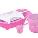 Flipper Bebek Banyo Küvet Seti - 4'lü Bebek Banyo Küveti (açık pembe)