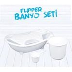 Flipper Bebek Banyo Küvet Seti - 4'lü Bebek Banyo Küveti (beyaz)