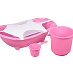 Flipper Bebek Banyo Küvet Seti - 5 Parça Bebek Banyo Küveti - Pembe