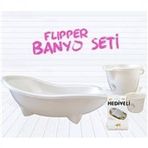 Flipper Bebek Banyo Küvet Seti - 5 Parça Bebek Banyo Küveti