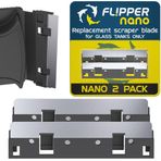 Flipper Nano Akvaryum Yedek Bıçakları Balık Tankı Temizleme Kitleri için - Cam Tanklar için Paslanmaz Çelik Yedek Bıçaklar - Akvaryum Temizleyici Bıçaklar, 2'li Paket
