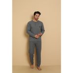 FLK 7008 İnterlok Kışlık Ekose Pijamalı Erkek Pijama Takımı