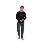 FLKN 7003 İnterlok Kışlık Ekose Pijamalı Erkek Pijama Takımı
