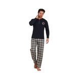 FLKN 7014 İnterlok Kışlık Ekose Pijamalı Erkek Pijama Takımı