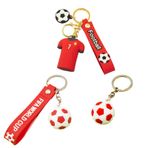 Floatdream 3 adet futbol anahtarlık, No.7 jarse anahtarlık, 3D spor anahtarlık, hediyelik eşyalar, sırt çantası süslemeleri, futbol hayranları için (kırmızı), Kırmızı, 11CM