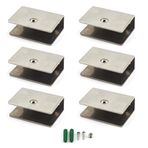 Flomore Cam Kelepçe Braketi 8-12 mm Paslanmaz Çelik Cam Raf Klipsleri Duvara Monte Cam Raf Desteği Raf Braketi (6'lı Paket)