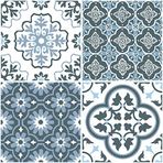 FloorPops Wallpops FP2951 Leyton Peel & Stick Floor Tiles Yer Karosu, Mavi
